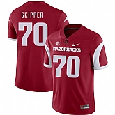 Arkansas Razorbacks 70 Dan Skipper Red College Football Jersey Dzhi,baseball caps,new era cap wholesale,wholesale hats